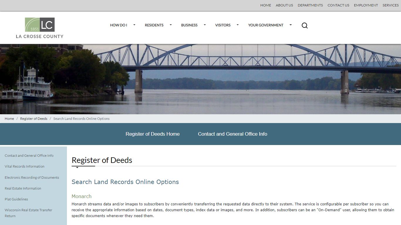 Search Land Records Online Options - LaCrosseCounty